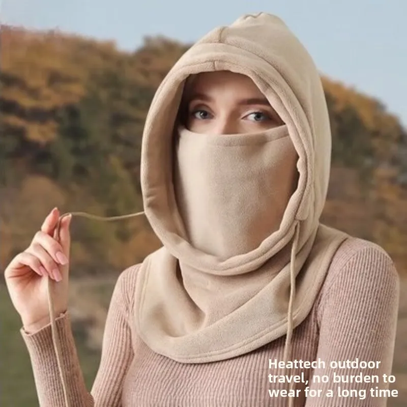 Scarf hatneck warmer windproof and warmfor skiing and cycling, double-sided fleece unisex,winter thickened cold-proof face mask