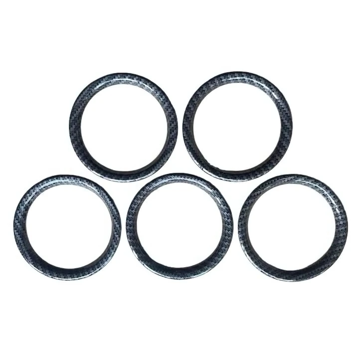 5Pcs Dashboard Air Conditioning Outlet Vent Ring Cover Trim ABS Carbon Fiber Interior Kit For Suzuki Vitara 2015-2020