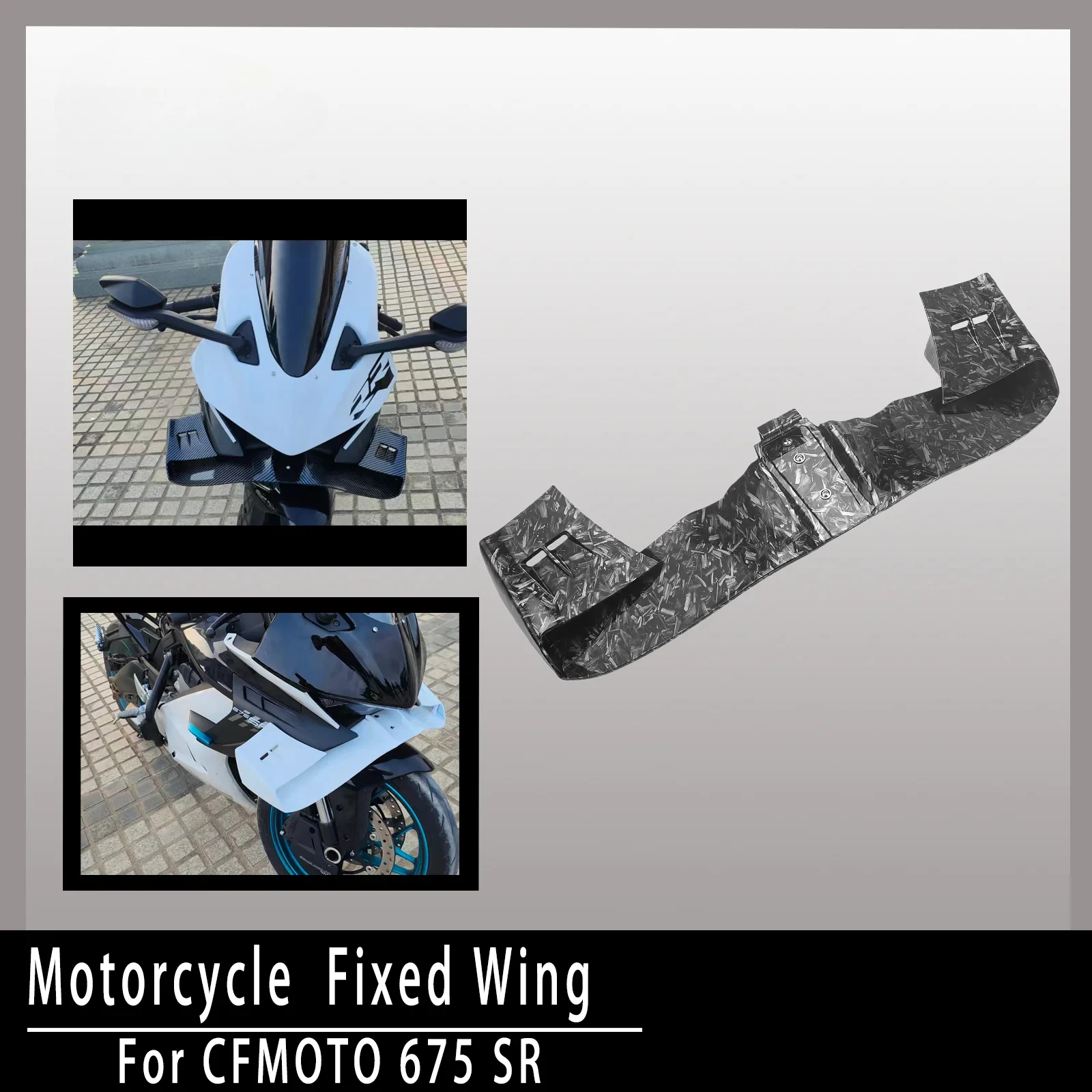 

Para Motocicletas CFMOTO 675SR Molos 2024, 2025 y 2026: Alerón Delantero, Labio Inferior GP, Kit Alerón Delantero Ala Fija
