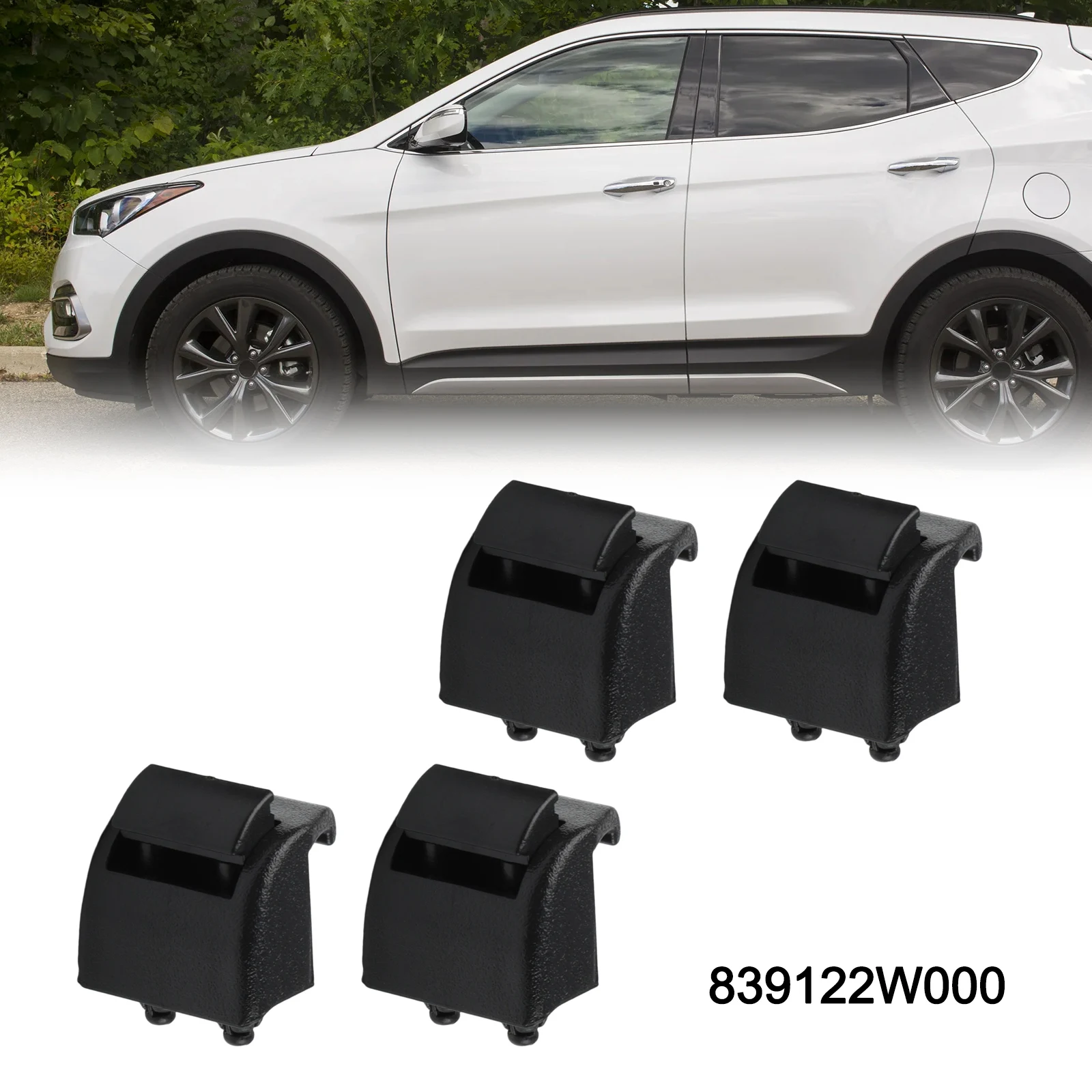 

4pcs Plastic Rear Sunshade Curtain Hooks Suitable For Hyundai For Santa Fe SPORT DM 13-18 Part Number 839122W000,83912-2W000