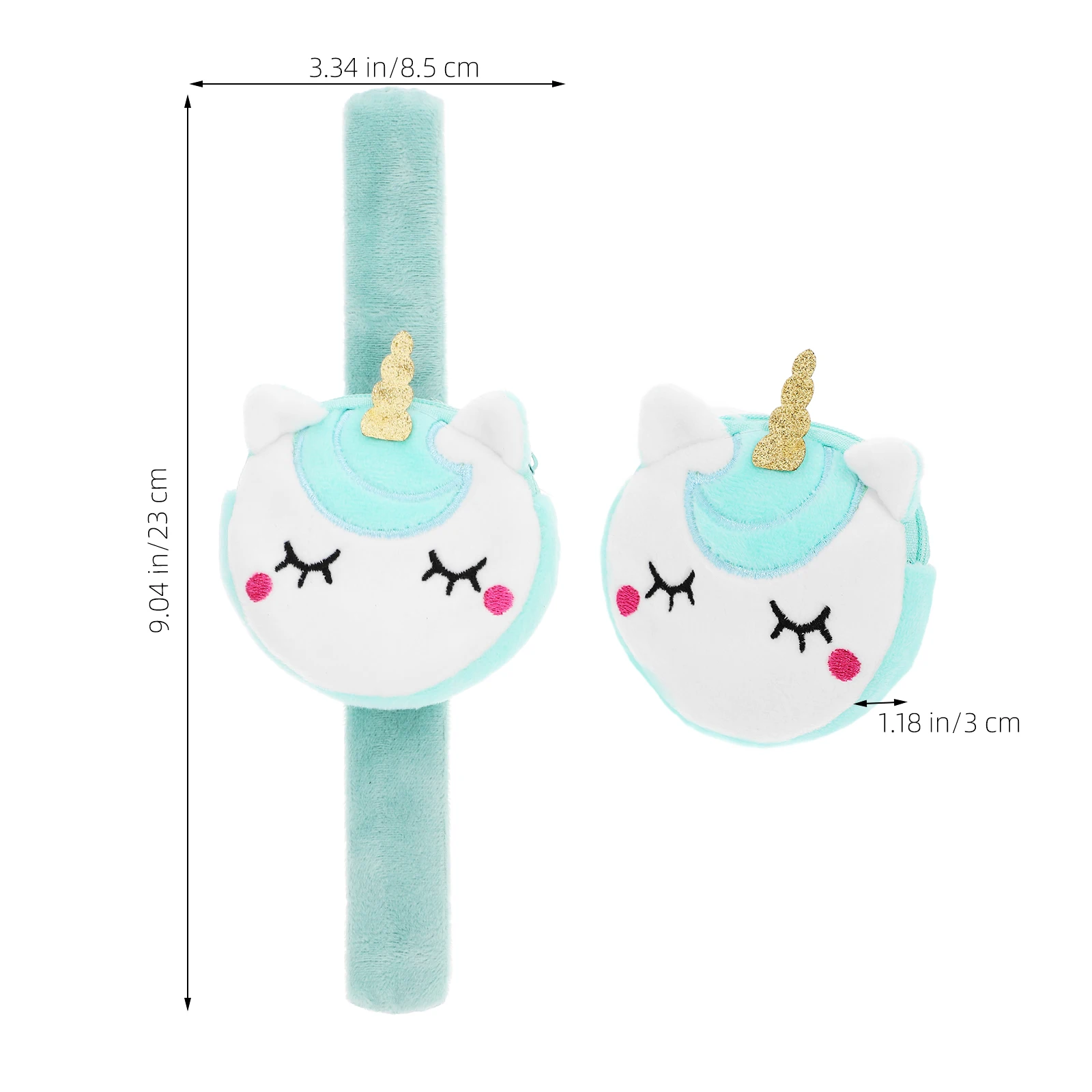 

2pcs Unicorn Slap Bracelet Kids Party Favors Birthday Gift Girls Snap Wristband Cartoon Coin Storage Bag Lightweight