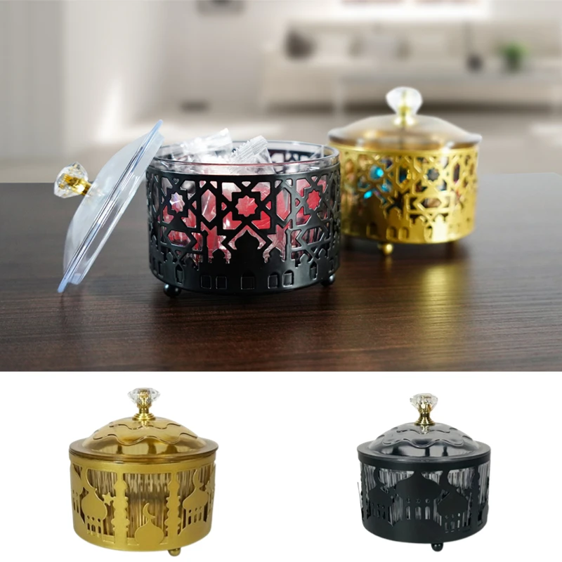 Château en métal musulman du moyen-orient, plateau de nourriture pour Ramadan Kareem Eid Ramadan, décor de plateau de nourriture musulman Islam Mubarak pour Festival musulman