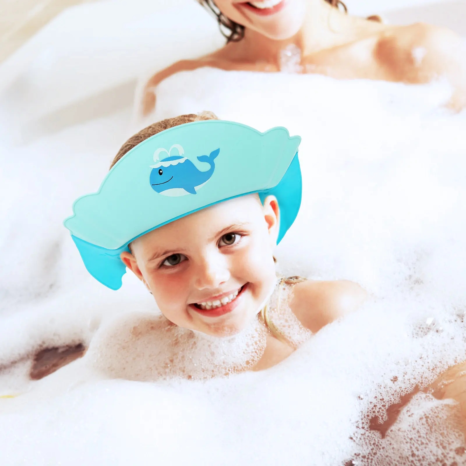 

Регулируемая водонепроницаемая шапочка для мытья головы для детей, эластичная защитная шапочка для душа, принадлежности для мытья волос и купания новорожденных и младенцев