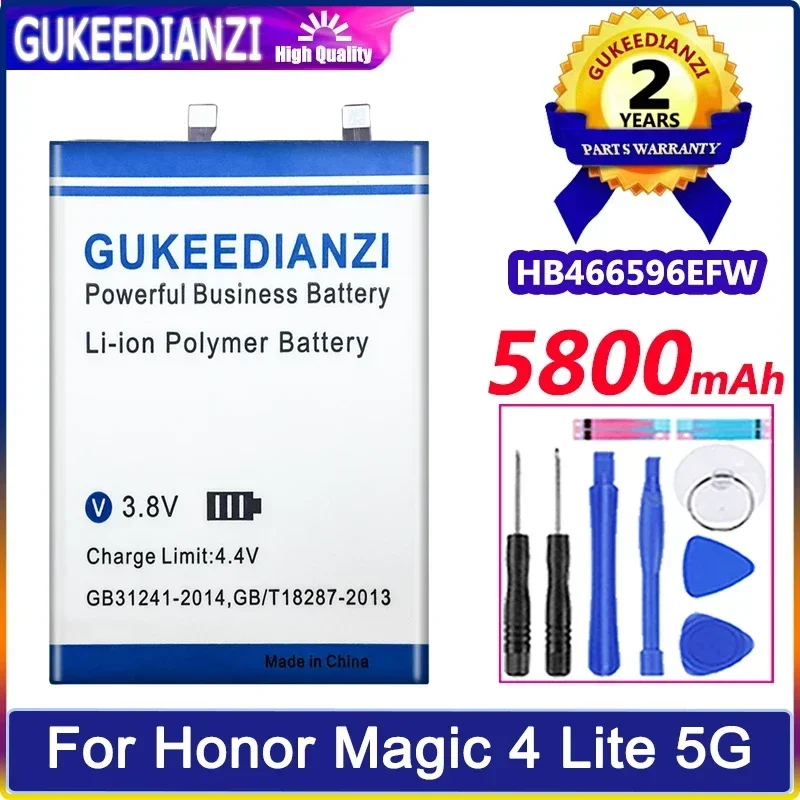 5800mAh Mobile Phone Battery for Huawei Honor Magic 4 Lite 5G, HB466596EFW