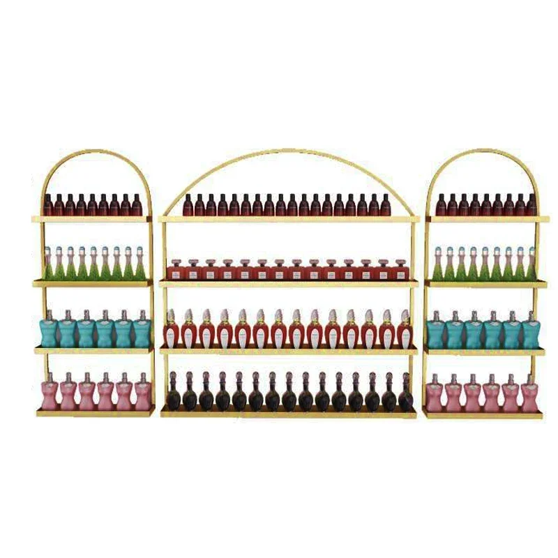 

Nordic Gold Nail Polish Bottle Storage Rack Iron Nail Polish Display Stand Wall Shelf Metal Beauty Manicure Store Holder