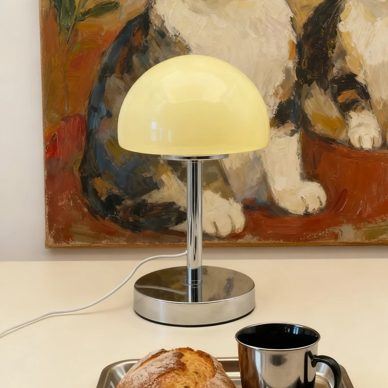 

Купольная настольная лампа из гриба, коническое металлическое основание, уникальный декор для гостиной B & B, дизайнерский рекомендуемый стиль