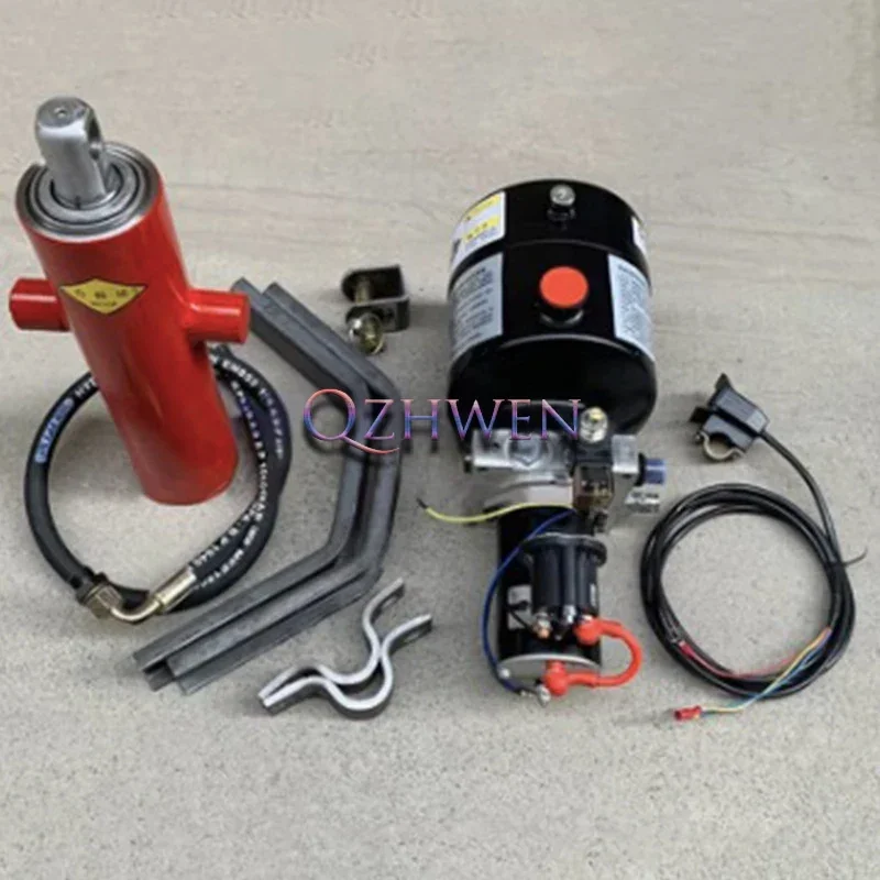 12V~72V Electric Tricycle Dump Hydraulic Modification Parts Motorcycle Garbage Dump Truck Electric Control Lifting Full Set