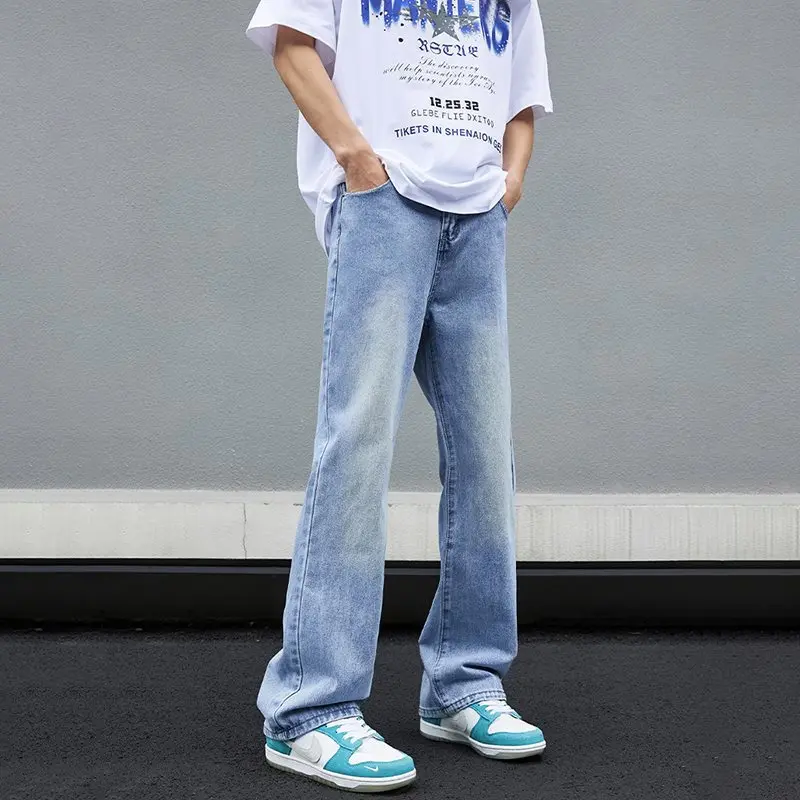

Loose Fit Casual Blue Jeans Men's Summer New Style Straight Leg Wide Leg Pants Versatile Trendy Long Trousers