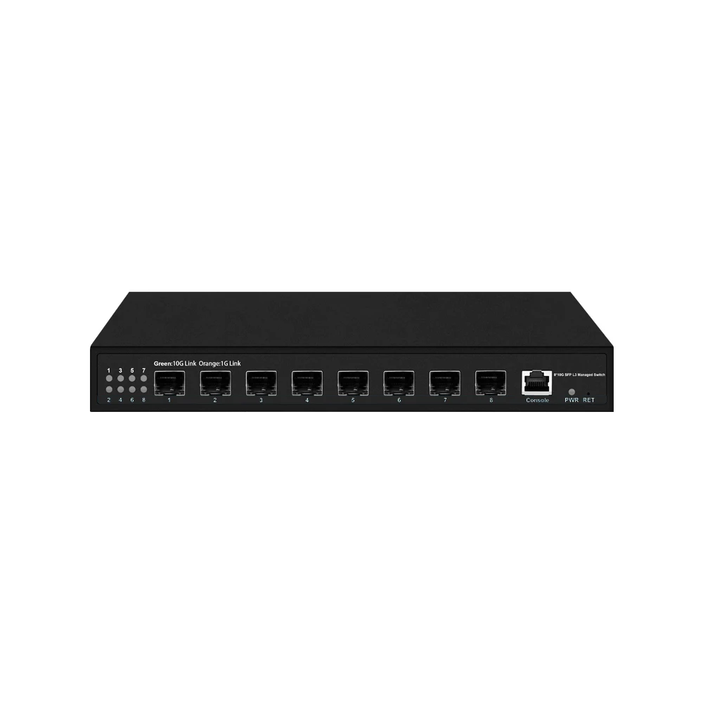 Unmanaged 8 ports 10Gbe SFP+ optical fiber Switch