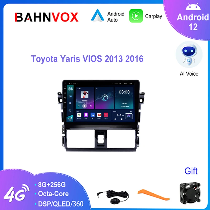 

10.1" Android 12.0 Car Radio for Toyota Yaris VIOS 2013 2016 Multimedia Player Carplay GPS Navigation Stereo Head Unit