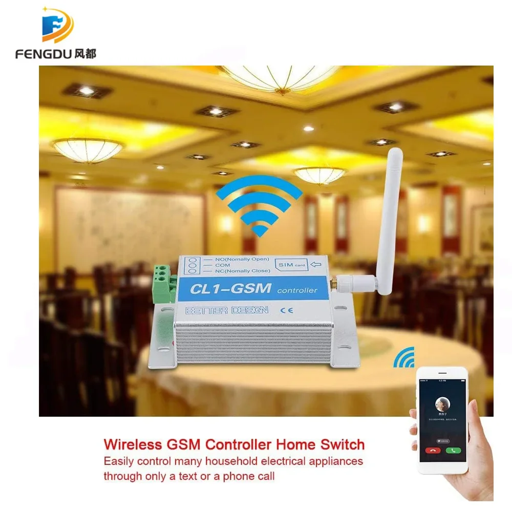 

GSM SMS Call Smart Remote Relay Controller CL1-GSM ON/OFF Switch for Sliding Swing Gate Opener