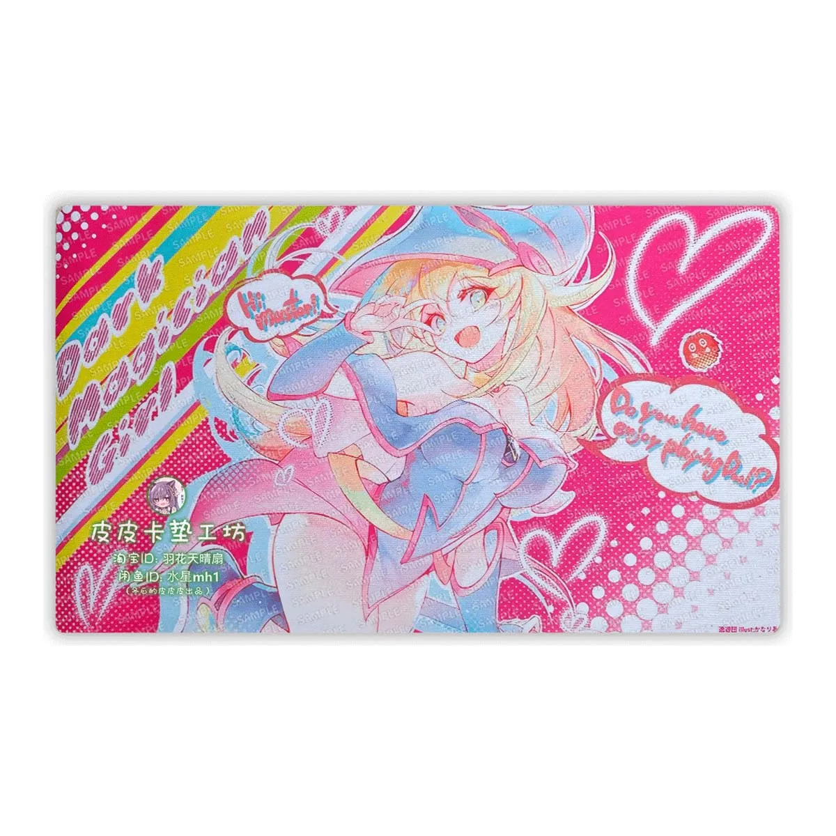 

600X350X2Mm Diy Yu-Gi-Oh! Dark Magician Girl Pink Card Battle Mat Single Player Board Game Card Battle Card Pad Gift Toys