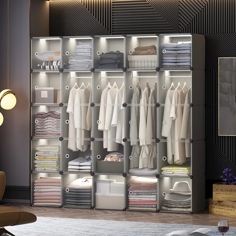 Makeup Modern Closet Open Filing Clothes Partitions Portable Bedroom Display Nordic Wardrobe Exterior Vestidores Home Furniture