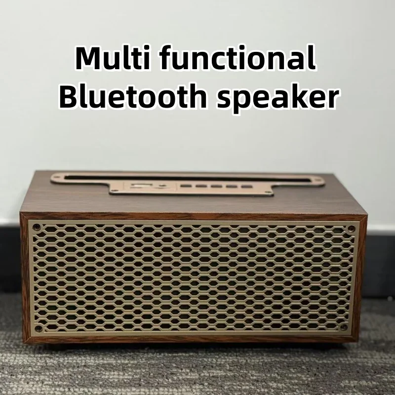 素晴らしい低音高忠実度ステレオサラウンドサウンドレトロ木目調 Bluetooth スピーカー FM/AM ワイヤレスポータブルラジオ TWS スピーカー