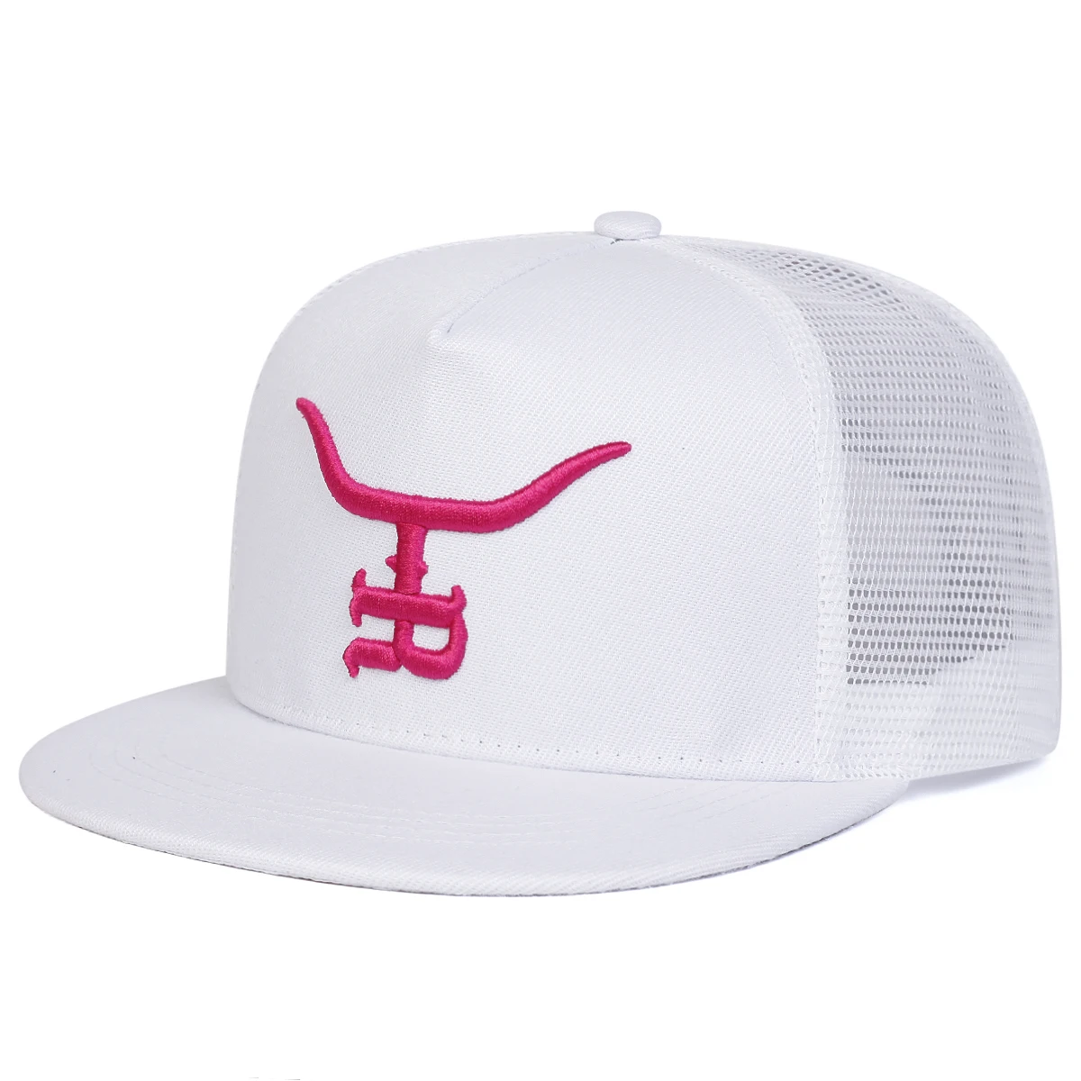 Unisex R Letter Bull Head Embroidery Hip-hop Net Hats Spring Summer Outdoor Adjustable Casual Baseball Caps Sunscreen Hat Cap
