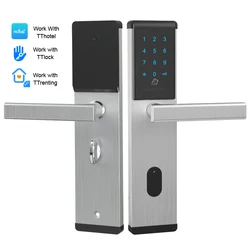 Cerradura inteligente de acero inoxidable con Bluetooth, dispositivo de cierre con teclado Digital, con Control remoto, para apartamentos