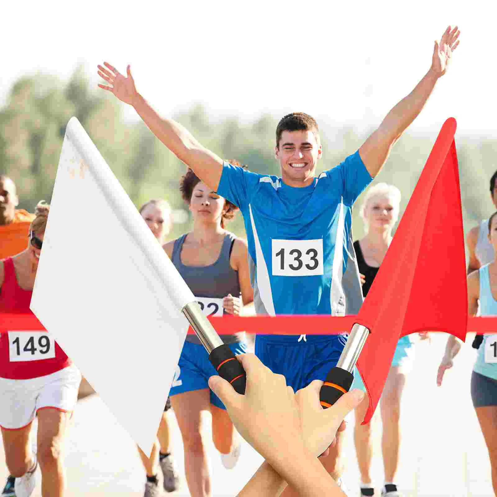 Drapeau de bordure d'arbitre, 2 pièces, drapeaux de Signal de correspondance, voitures de course de conduite, tissu pour tout-petits