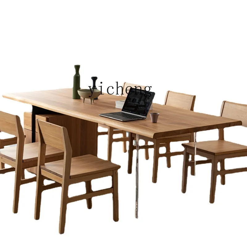 Xl Solid Wood Japanese Acrylic Suspension Kitchen Island Dining Table Integrated Large Board Table Log