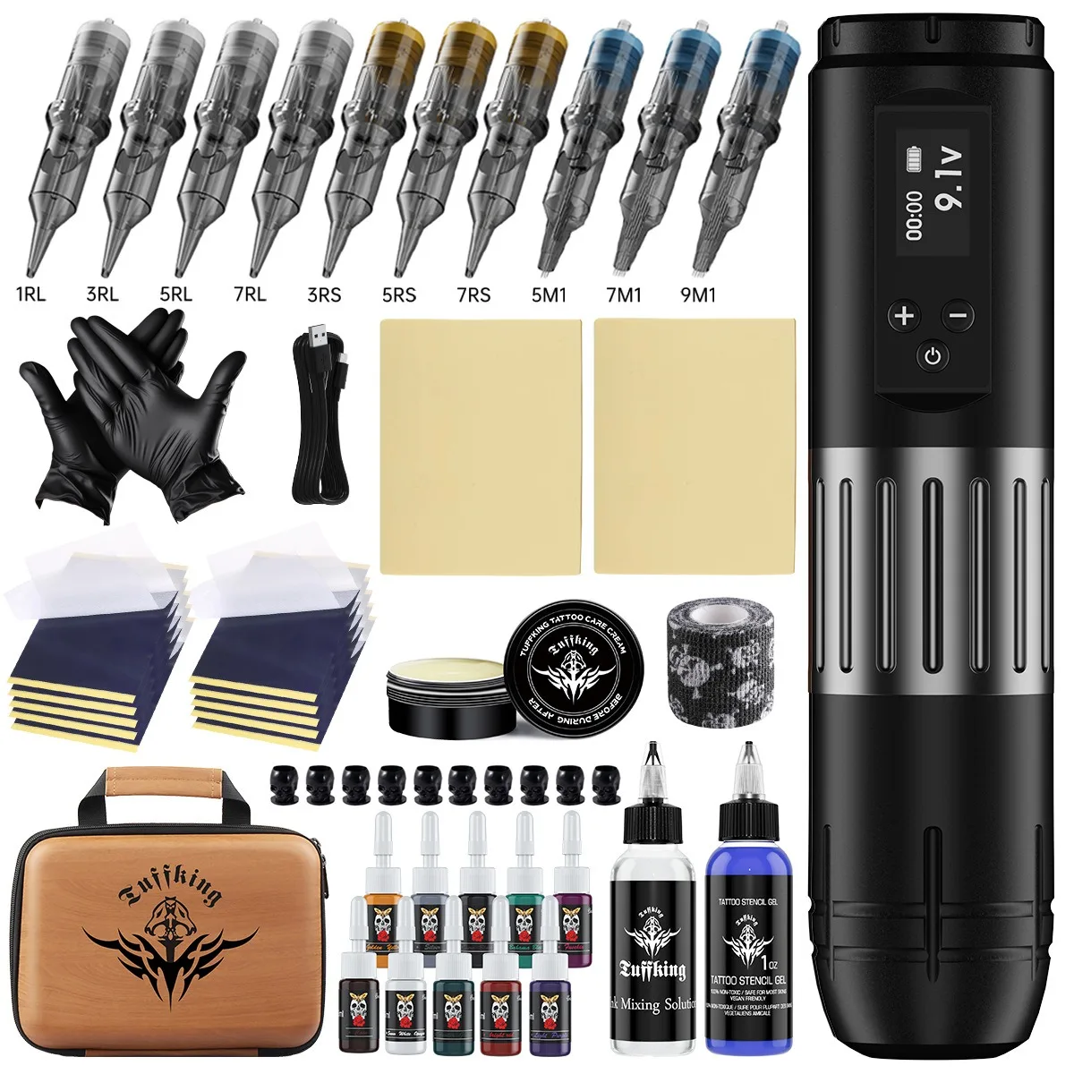 

P2 wireless tattoo pen set with high-definition display screen, multifunctional motor, practice ink, tattoo needle, consumables