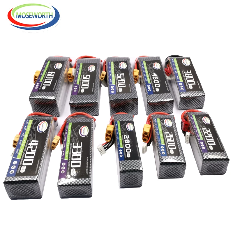 2S 3S 4S 6S RC LiPo Battery 7.4V 11.1V 14.8V 22.2V 1500 2200 3500 4200 5200 6000mAh 60C LiPo RC Airplane Car Drone Quadcopter