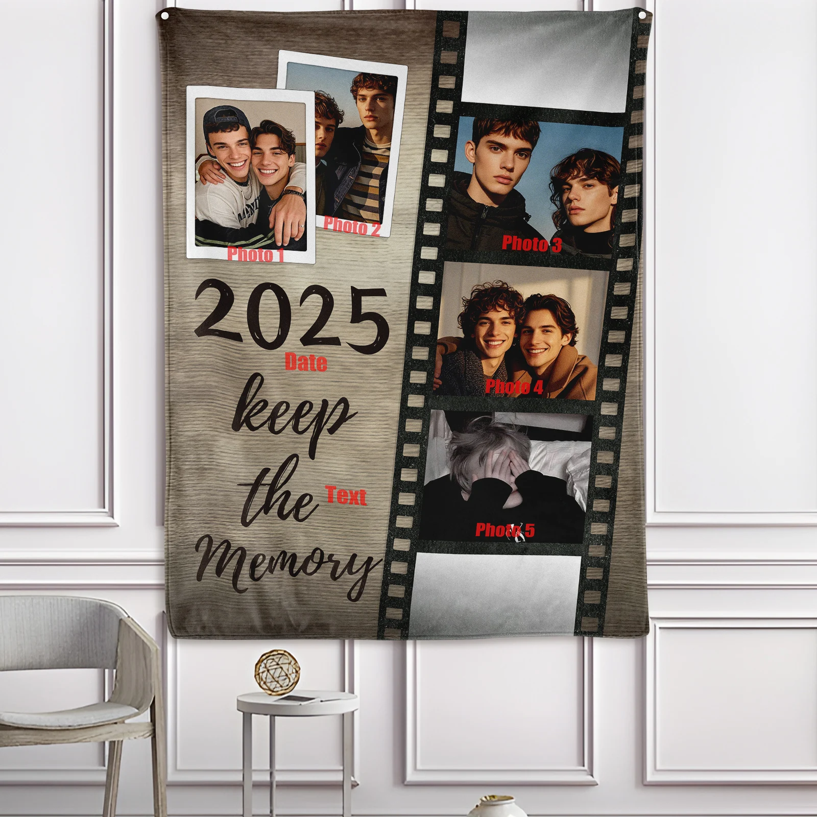 

Personalized Keepsake Blanket For Family Custom Photo Text Tribute Creative Gift Idea Cozy Memory Throw Warm Home Decor