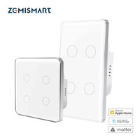 Matter Over WiFi EU US Smart Wall Light Switch 1 2 3 4 Gangs with Touch Panel Neutral Required Homekit SmartThings App Control