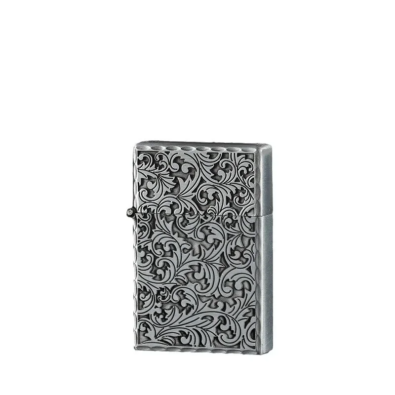 Vintage WindInflatable Lighter The Arabesque Pattern Lighter Block Rushes Smoke Accesoires Gadgets for Men Butane Gas Lighter