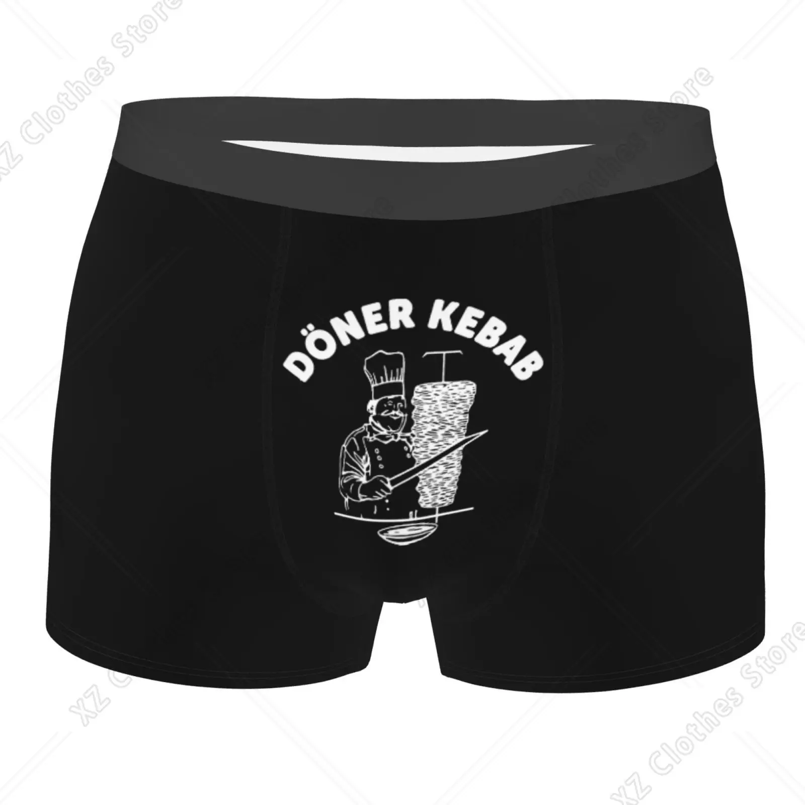 

Doner Kebab Pattern Men Printed Boxer Briefs Underwear Highly Breathable Boxer Shorts Panties Breathable Underpants for Homme