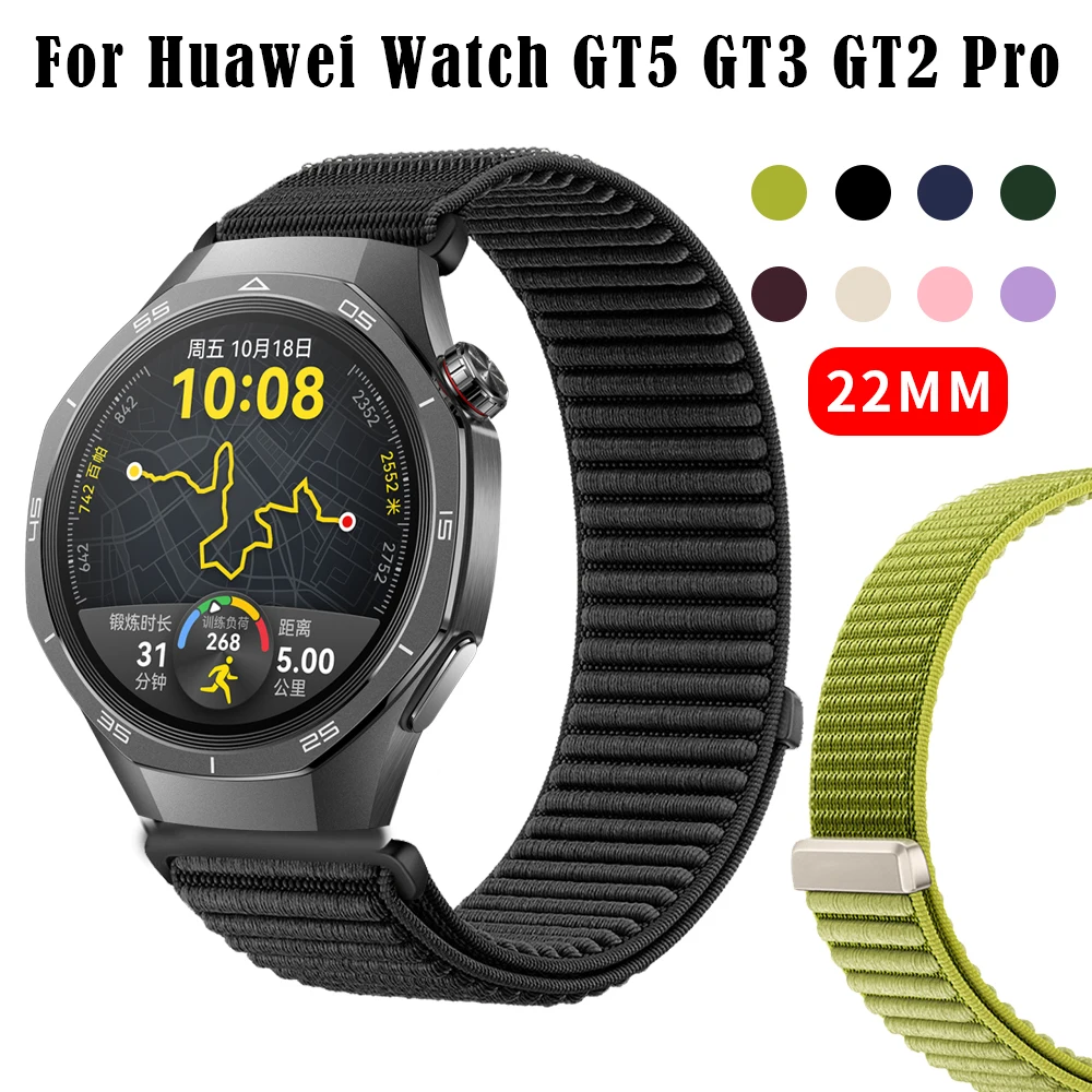 22 mm Schleife Nylonarmband für Huawei Watch GT5 4 GT5 GT4 GT3 GT2 Pro 46 mm Armband für Huawei Watch Ultimate Armband