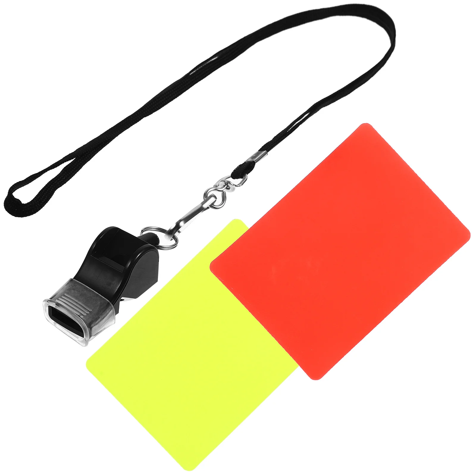 Football Match Referee Red and Yellow Card Whistle Set Soccer Cards Judge Wallet Kit Standard Plastic Sports Accessory