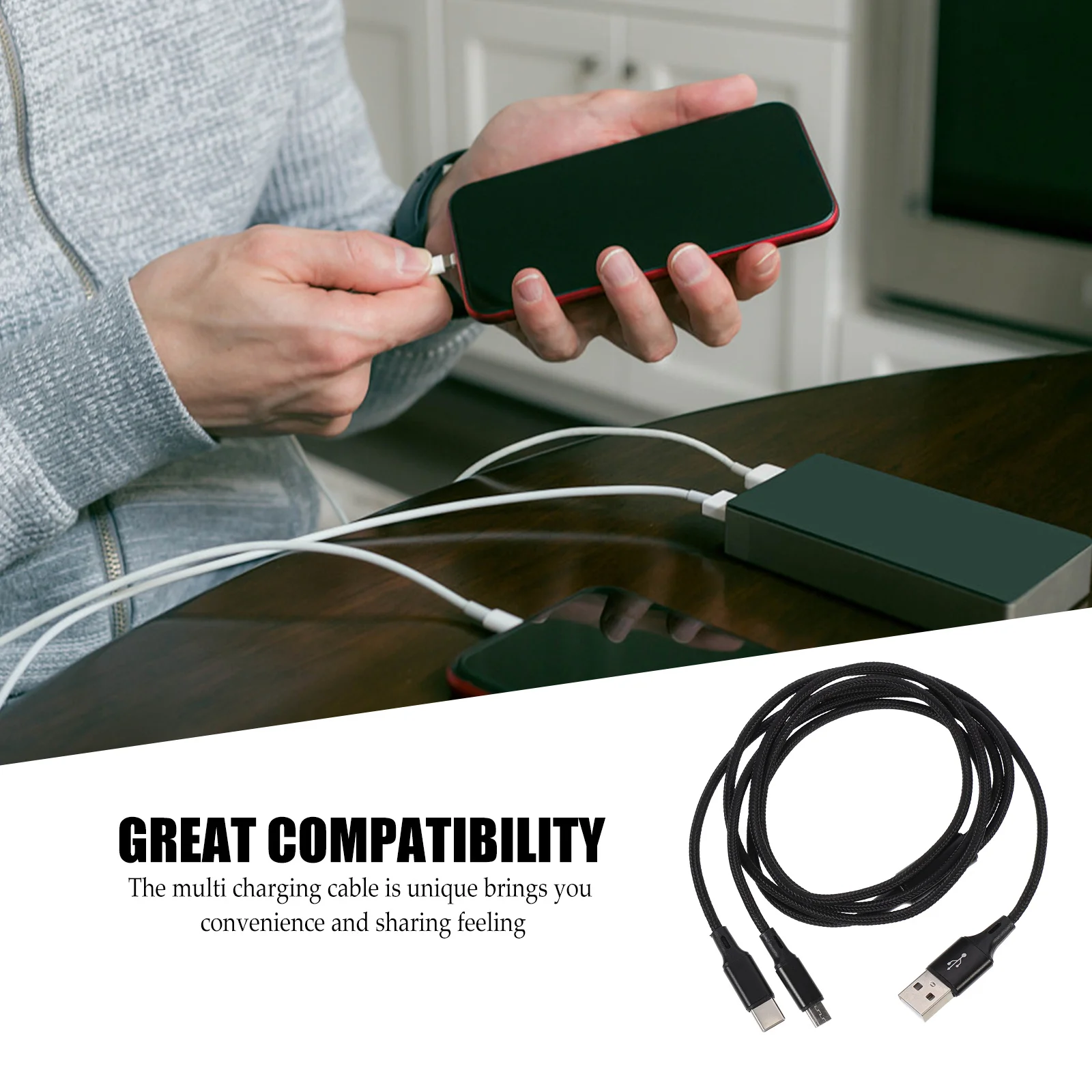 Dual Head Nylon Gevlochten USB Type C Oplaadkabel Snelle overdracht Telefoon Oplaadsnoer Duurzame lange kabel Slijtvast