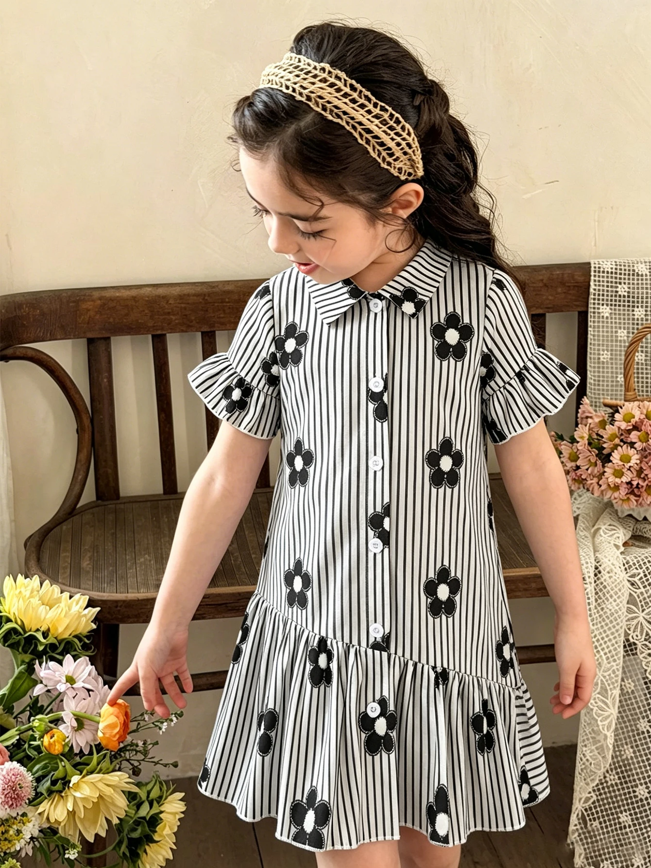 Gestreepte jurk met korte mouw - Kids Outdoor Activity Centre recensie en prijs