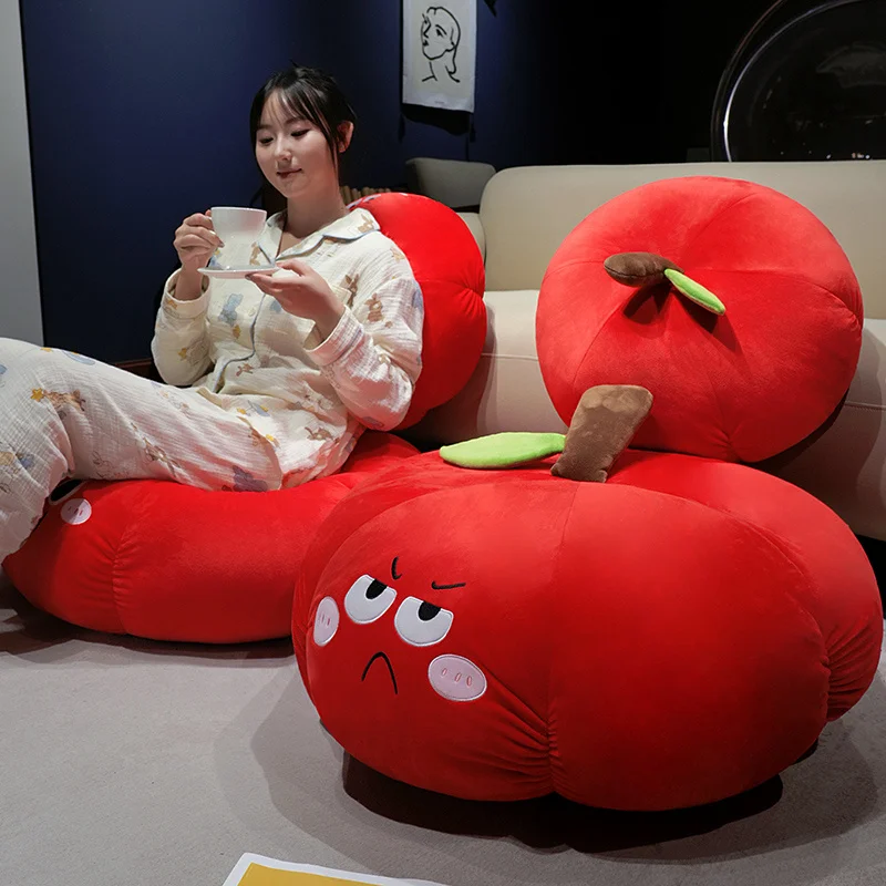 Apfelförmiges Kissen für Erwachsene, weiches Polster für Schlafzimmer, Erkerfenster, Sofa, Wohnzimmer, Büro, Kissen