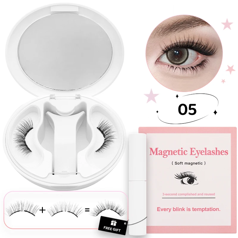 DINGSEN Weiche magnetische Wimpern mit Kleber-Set, wiederverwendbare magnetische Wimpern, Pinzetten-Set, Wimpern, handgefertigt, 3D-natürliche magnetische Pinzette – Detail 14