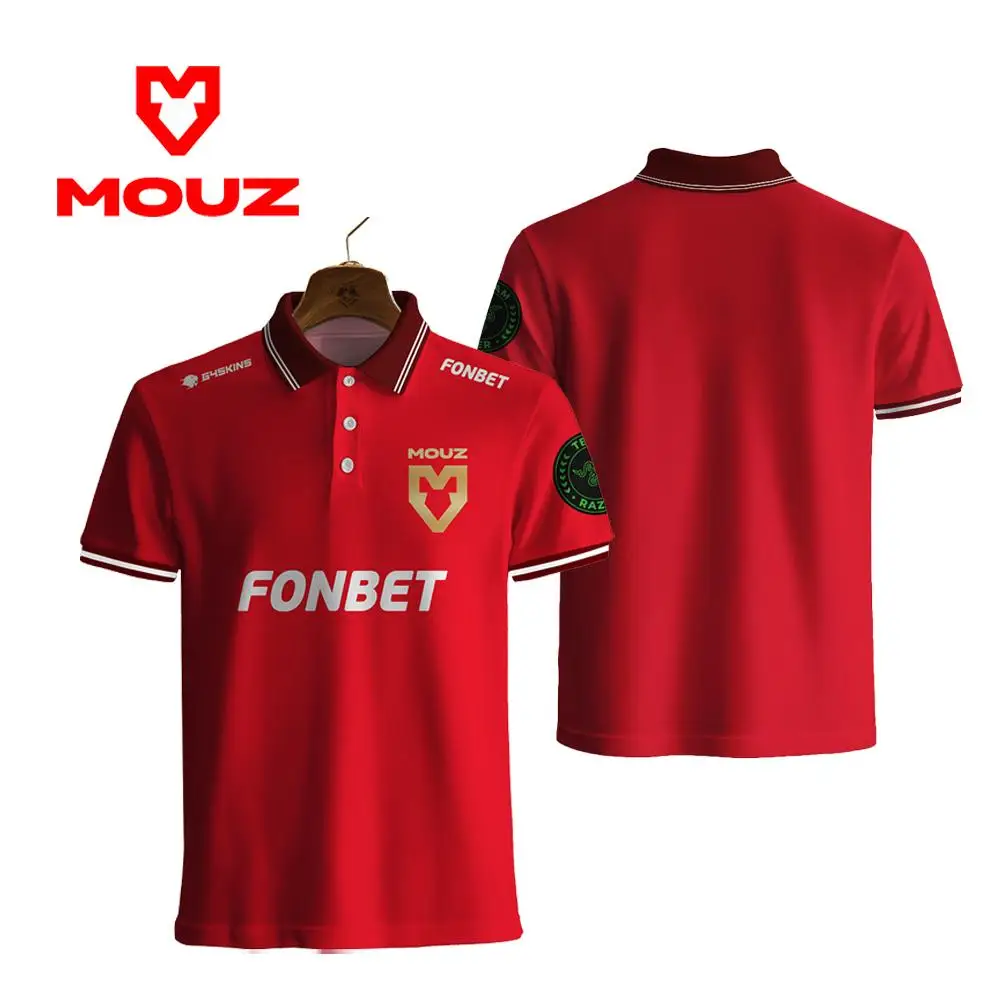 

CS2 Esports 2026 MOUZ Team New Jersey CSGO Player Match And Training Uniform Men's Summer Casual Polo Shirt Customizable Clothes