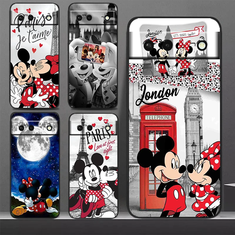 

Mickey Minnie Travel Phone Case For Google Pixel 8 7 Pro 6 Pro 6A 5A 5 4 4A XL 5G Black Soft Cover Fundas Cover