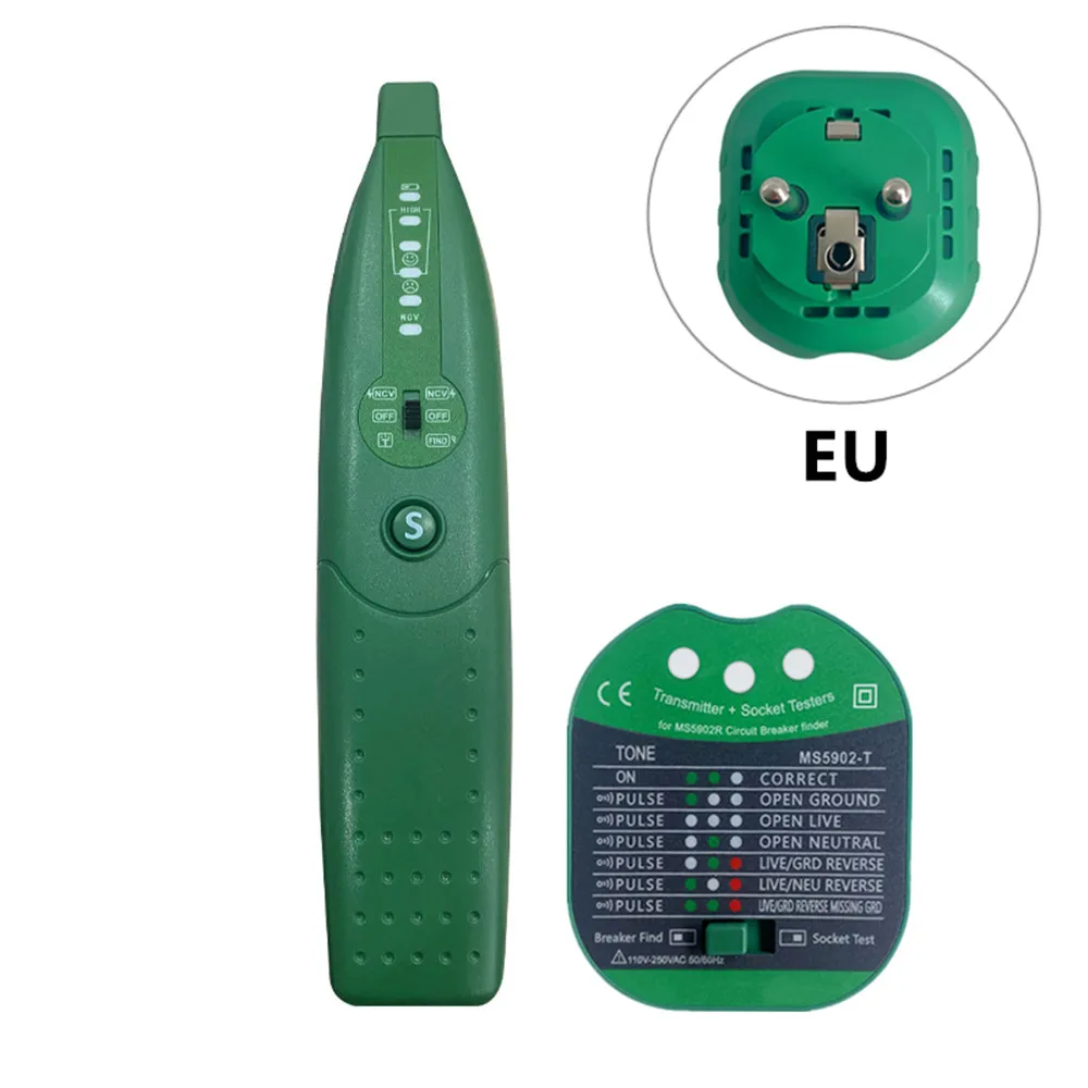 Tester automatico per prese per fusibili per rilevatori di interruttori automatici Specifiche UE US 220V 110V con tester per interruttori di circuito torcia