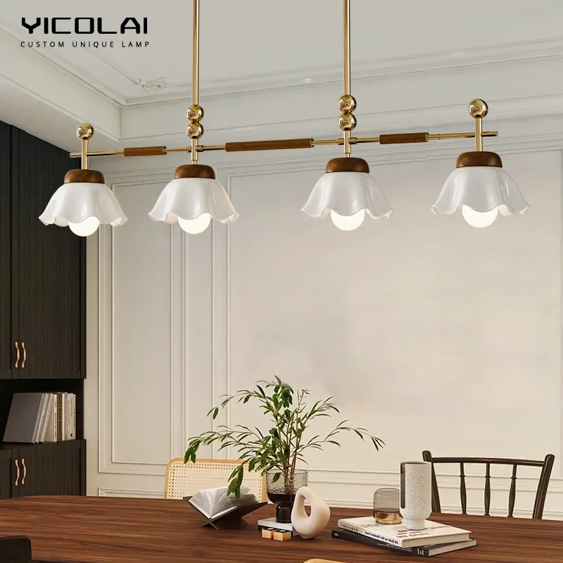 Restaurant LED Pendant Light Vintage American Style New Long Bar Counter Tea Room Dining Room Coffee Table 3 Heads\4 Heads Light