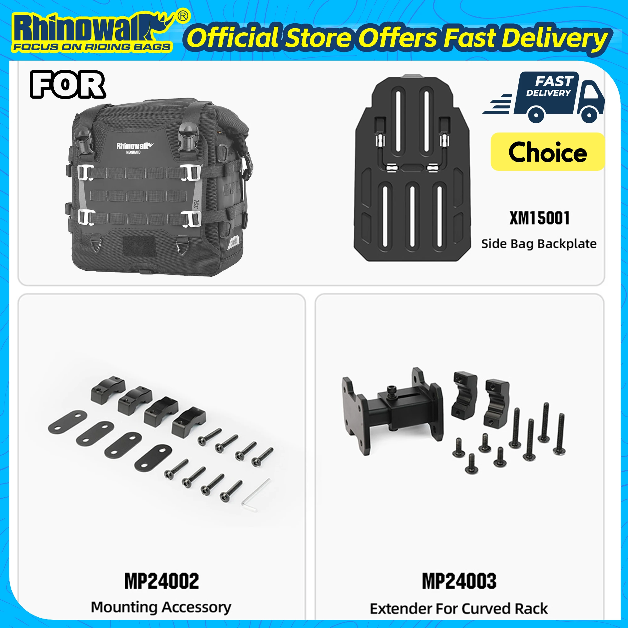

Rhinowalk Side Bag Accessories Install Motorcycle The Stable Accessories for The Bent Rack Extender MJX2004 Rear Seat Bracket