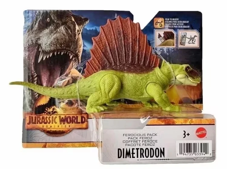 Mattel Jurassic World Dominion Ferocious Pack Series Dinosaur Model Velociraptor Blue Dimetrodon Collectible Action Figure