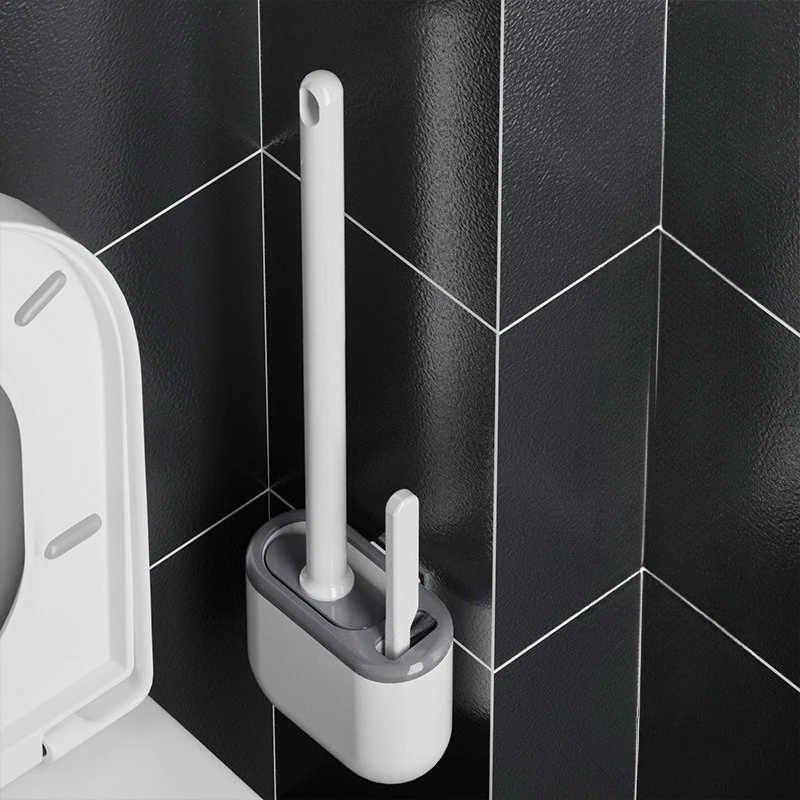 

Бытовая силиконовая щетка для унитаза для ванной комнаты, щетка для чистки с длинной ручкой, настенный набор щеток для унитаза, многофункциональная щетка для унитаза