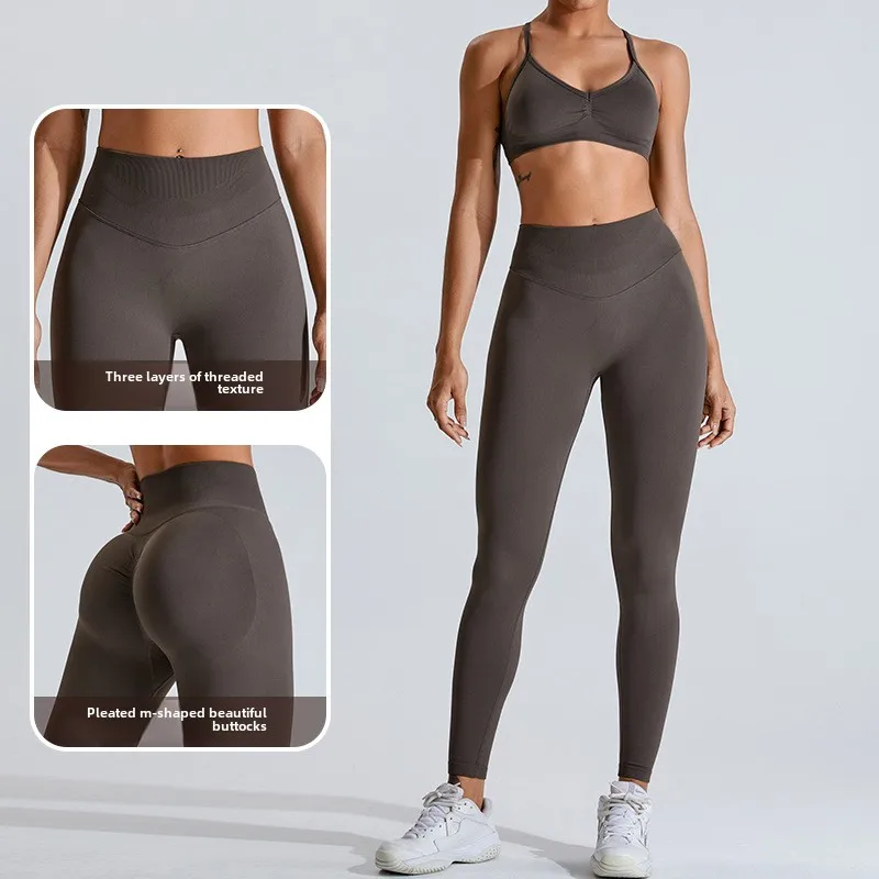 새로운 여성의 높은 허리 요가 바지 배꼽 컨트롤 부티 리프팅 운동 야외 사이클링 피트니스 스포츠웨어