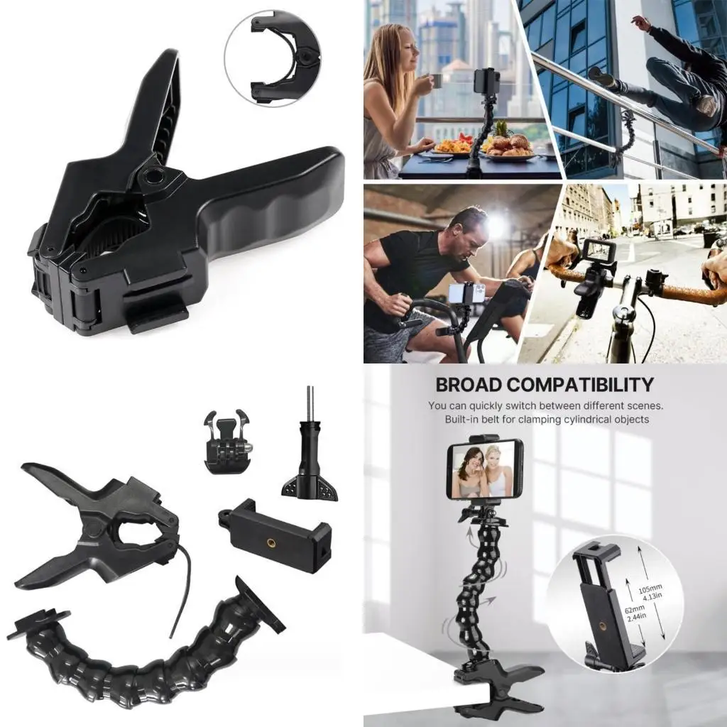 

31BA Gooseneck Mount for Action Camera Long Arm Clip Clamp Mount Holder Desk