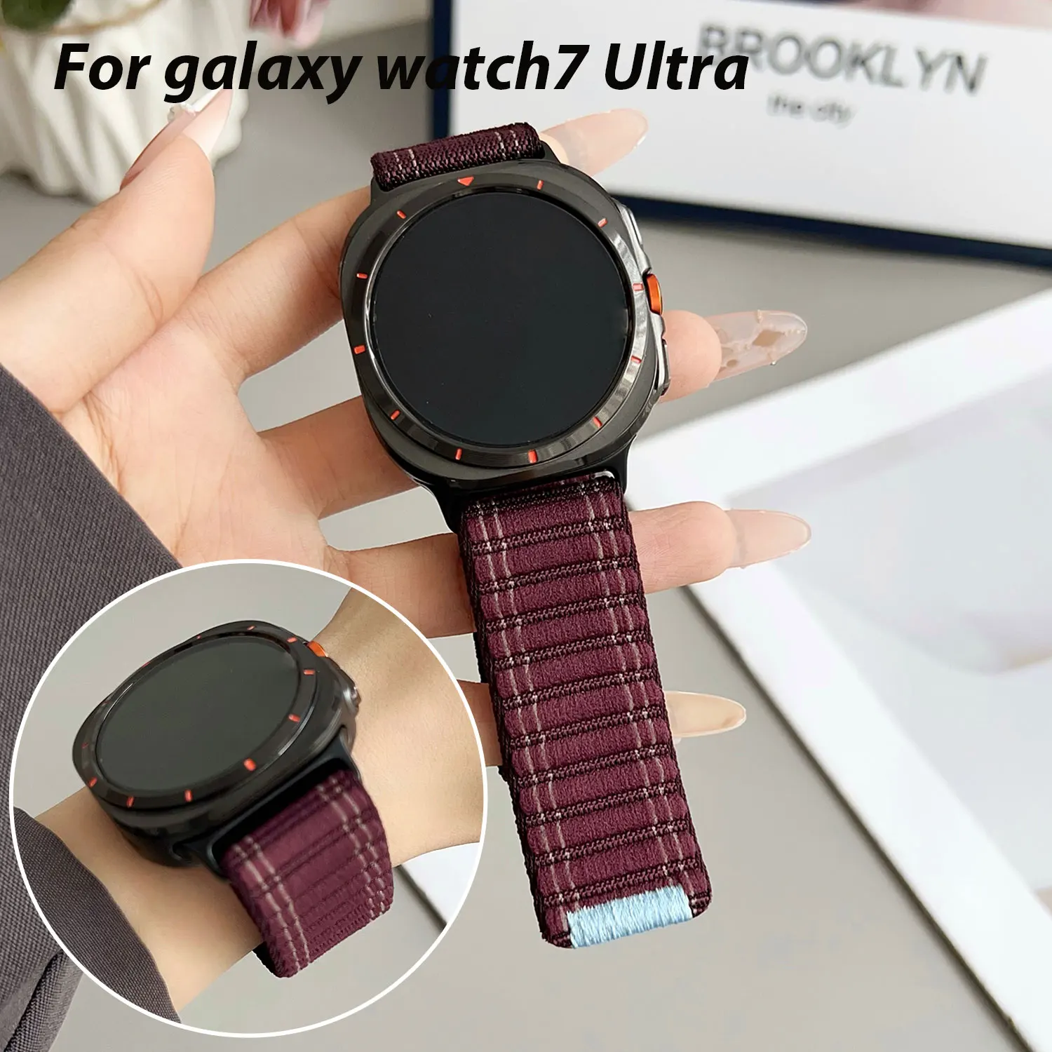 Sports nylon strap suitable for Samsung Galaxy Galaxy watch7 ultra unisex elastic elastic strap