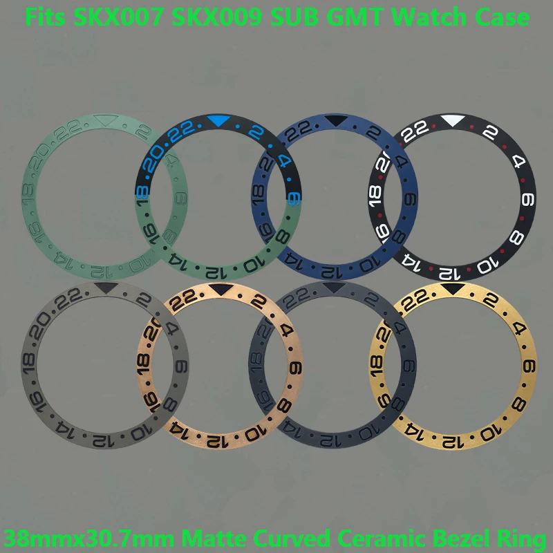 

Mods NH35 Case Ring 38mmx30.7mm GMT Watch Bezel Insert Matte Ceramic Fits 40mm Automatic GMT SUB SKX007 Repair Accessories Case
