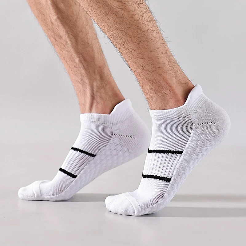 5 Pairs/Lot Men\'s Polyester Cotton Ankle Socks Breathable Sports Casual Towel Bottom Short Funny Happy Sock