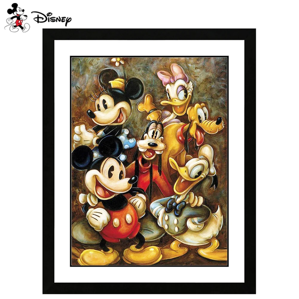 Disney Printed Cross Stitch Kit Mickey Mouse Minnie Cartoon Embroidery Donald Duck Daisy Crafts DIY Art Children's Room Decor