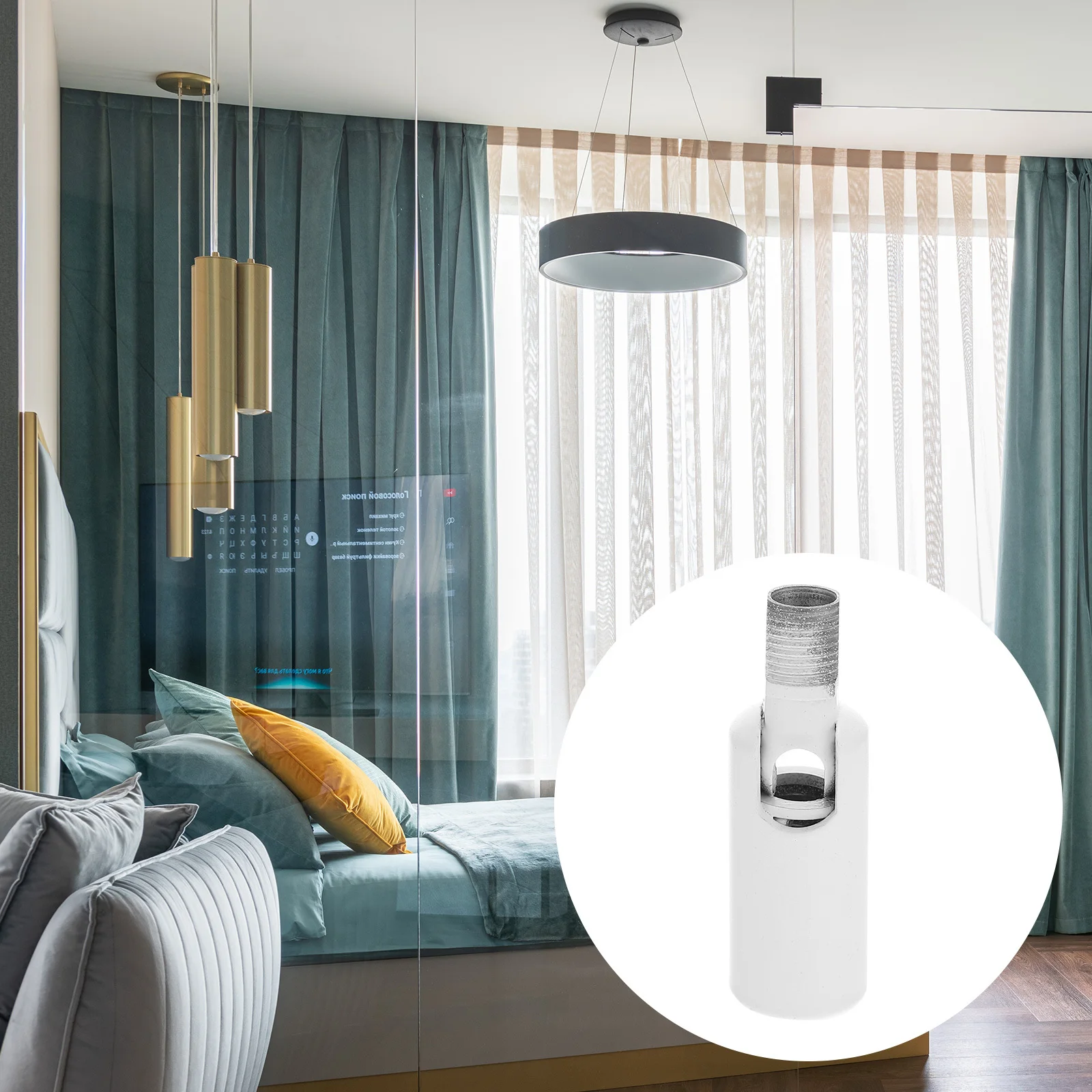 

6Pcs Universal Metal Turn Light Connectors Lights Converters Adjustable Threaded Design Ceiling Lamp Adapters Lights Converters