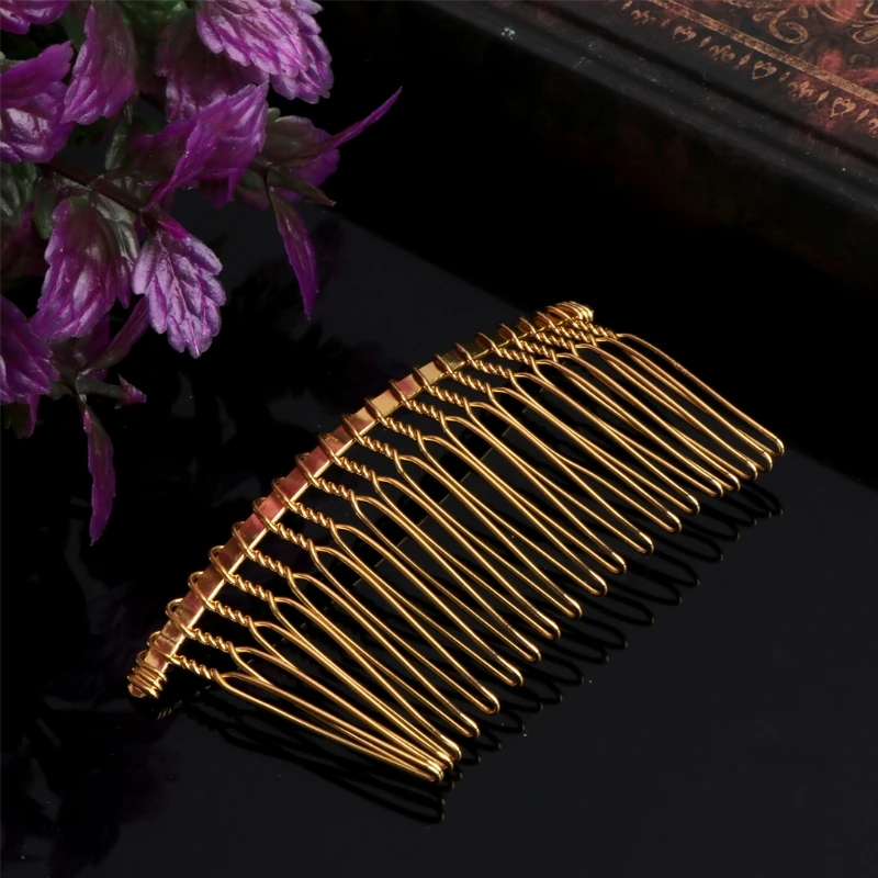 ZB91 Fancy DIY Metal Hair Clip Combs Side Hair Clip Bridal Wedding Veil Combs Blank Metal Hair Clips Gift for Girls Women