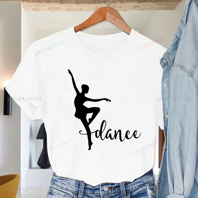 Ballerina Balletdanser Dansen T-shirt Grappige Grafische Causale Korte Mouw T-shirt Verjaardagscadeautjes Meisje T-shirt Vrouwen Tees